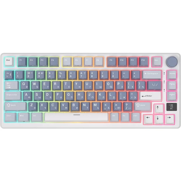 Клавиатура Royal Kludge RK-M75 (белый/синий, RK Silver)